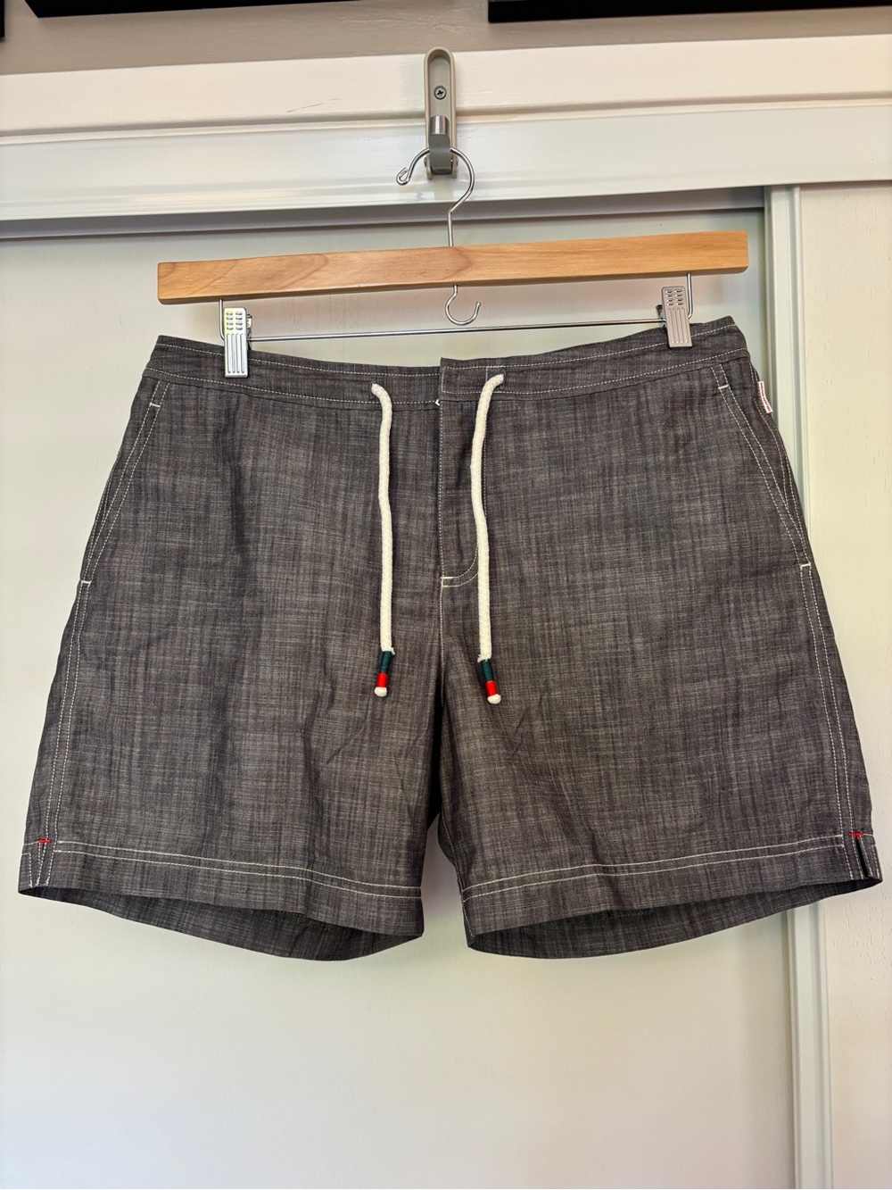 Orlebar Brown Luxury Swim Shorts Size 36 Tailored Fit Bulldog Drawcord Logo Zip